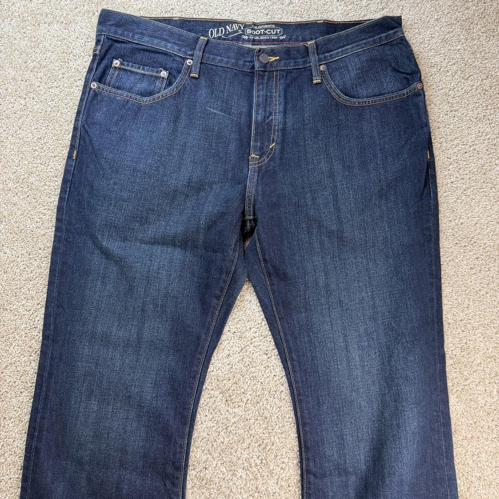 Old Navy The Authentic Boot-Cut Jeans Mens 38x30 Dark Wash Blue Denim Bootcut